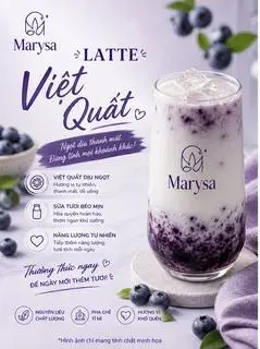 Hình ảnh Latte việt quất - ly 700ml