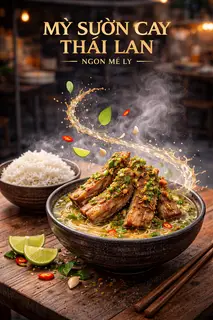 Hình ảnh Cơm trắng vs suop sườn cay Thái lan (chua chua ngọt ngọt )