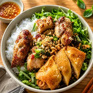 Hình ảnh (Đặc Biệt) bánh hỏi thịt nướng - chả giò - nem nướng