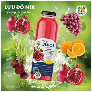 Hình ảnh Nước ép lựu đỏ mix nho cam dền