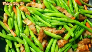 Hình ảnh cơm đậu ve xào thịt 