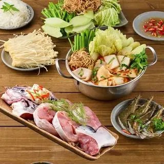 Hình ảnh Combo Lẩu Cá Lăng 600g + Tôm + Bò Mỹ + Nấm Kim Châm