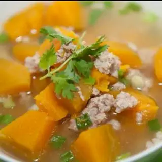 Hình ảnh Canh bí đỏ thịt bằm - không cơm