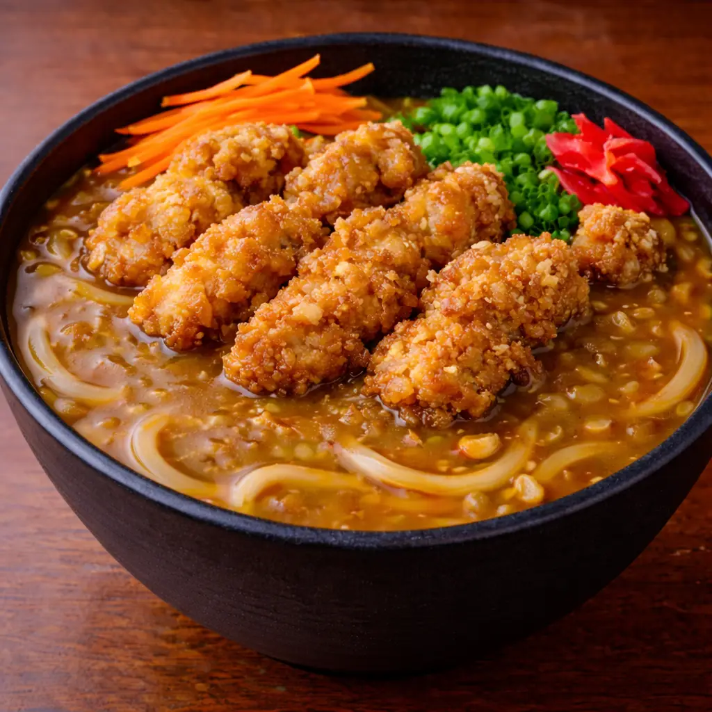 Hình ảnh Mì Udon Cà Ri Gà Chiên Xù | チキンカツカレーうどん