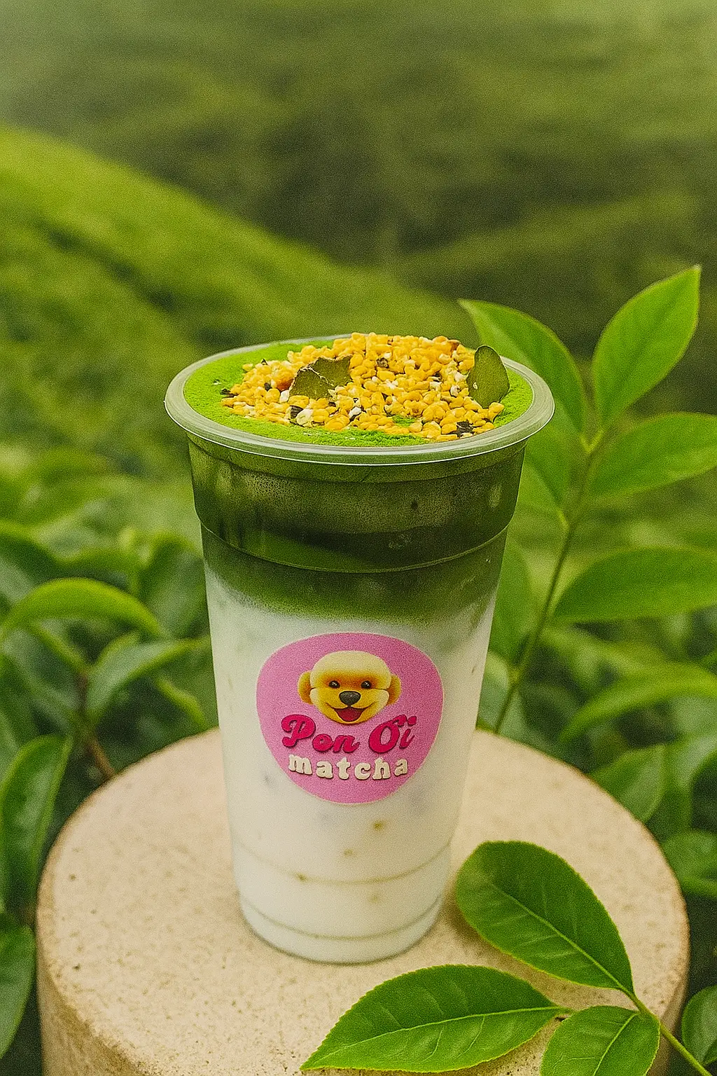 Hình ảnh matcha latte+ dừa non+trân châu giòn Sz 750ml