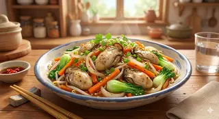 Hình ảnh Hàu xào (1kg hàu vỏ từ 9-12 con)