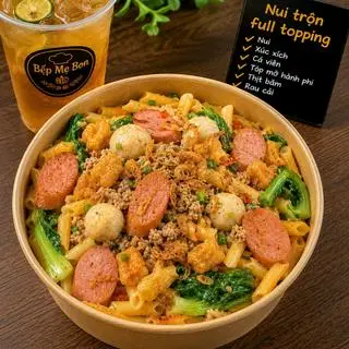 Hình ảnh Combo Nui Trộn Sốt Mẹ Bon FullTopping  và Trà Tắc 