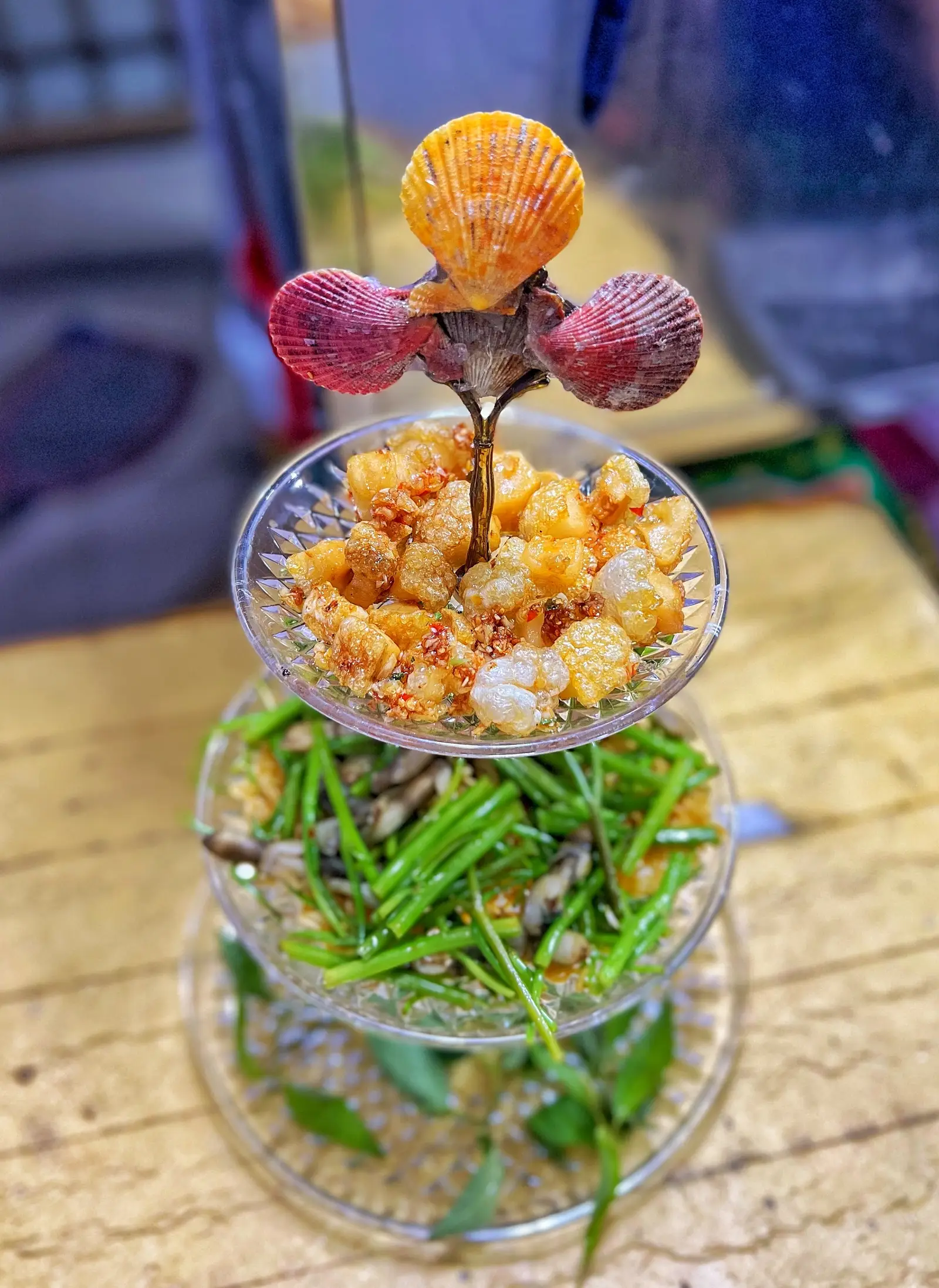 Hình ảnh rau muống cháy tỏi