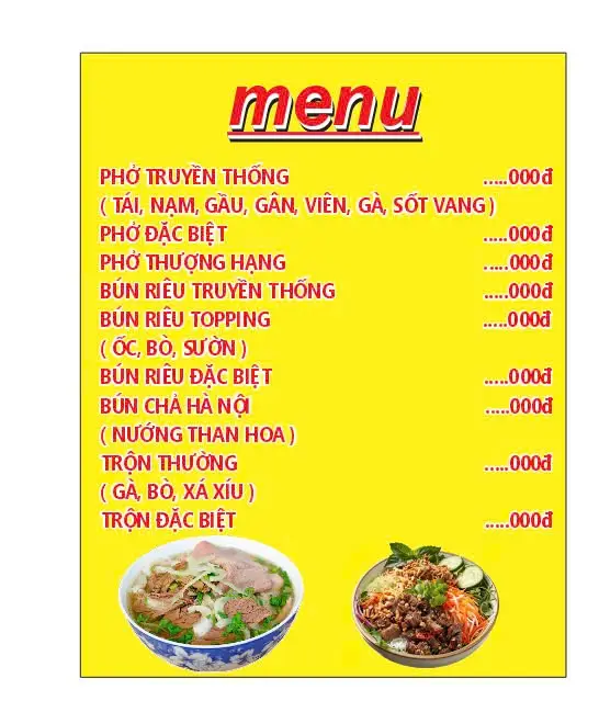 Hình ảnh phở.bún.miến . mỳ tươi.bánh đa .hủ tiếu trộn 