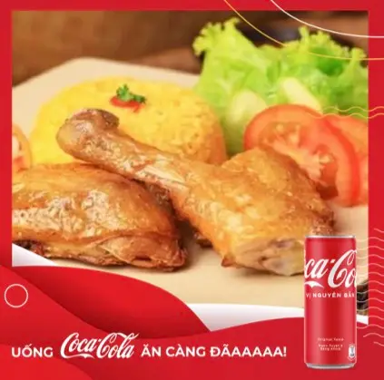 Hình ảnh Cơm gà xối mỡ + Coca Cola