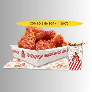Hình ảnh combo 2 Gà sốt + 1 ly nước 