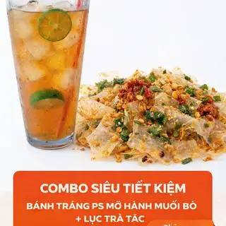 Hình ảnh Combo bánh tráng phơi sương mỡ hành muối bò sa tế - lục trà tắc đậm vị