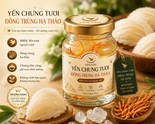 Hình ảnh Yến chưng tươi Đông trùng hạ thảo