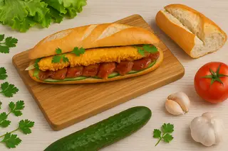 Hình ảnh Bánh mì xúc xích trứng