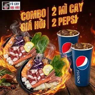 Hình ảnh Combo - 2 mì cay thượng hạng - 2 ly Pepsi 360ml