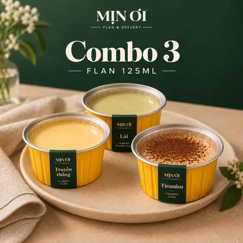 Hình ảnh Combo 3 hũ flan 125ml