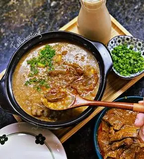 Hình ảnh CHÁO ĐẦY ĐỦ ( SƯỜN , THỊT , GAN , NGÔ )
