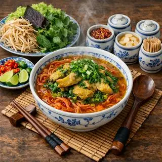 Hình ảnh Bánh Đa Đỏ - Cá Hấp