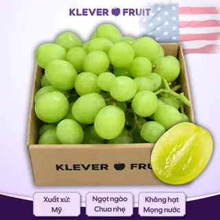 Hình ảnh [HN] Nho Xanh Không Hạt Mỹ - 520gr - USA Grapes Size XXS - Klever Fruit