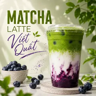 Hình ảnh Matcha Latte Việt Quất