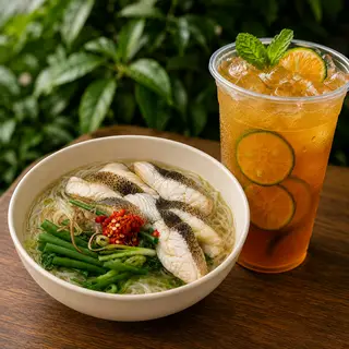 Hình ảnh Combo Bún Cá lóc + Trà tắc