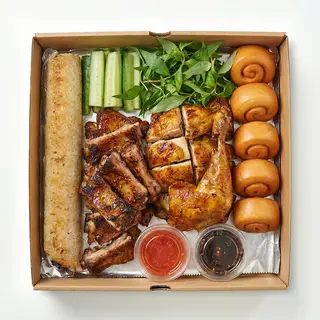 Hình ảnh Combo đôi gà - sườn (+cơm lam, bánh bao)