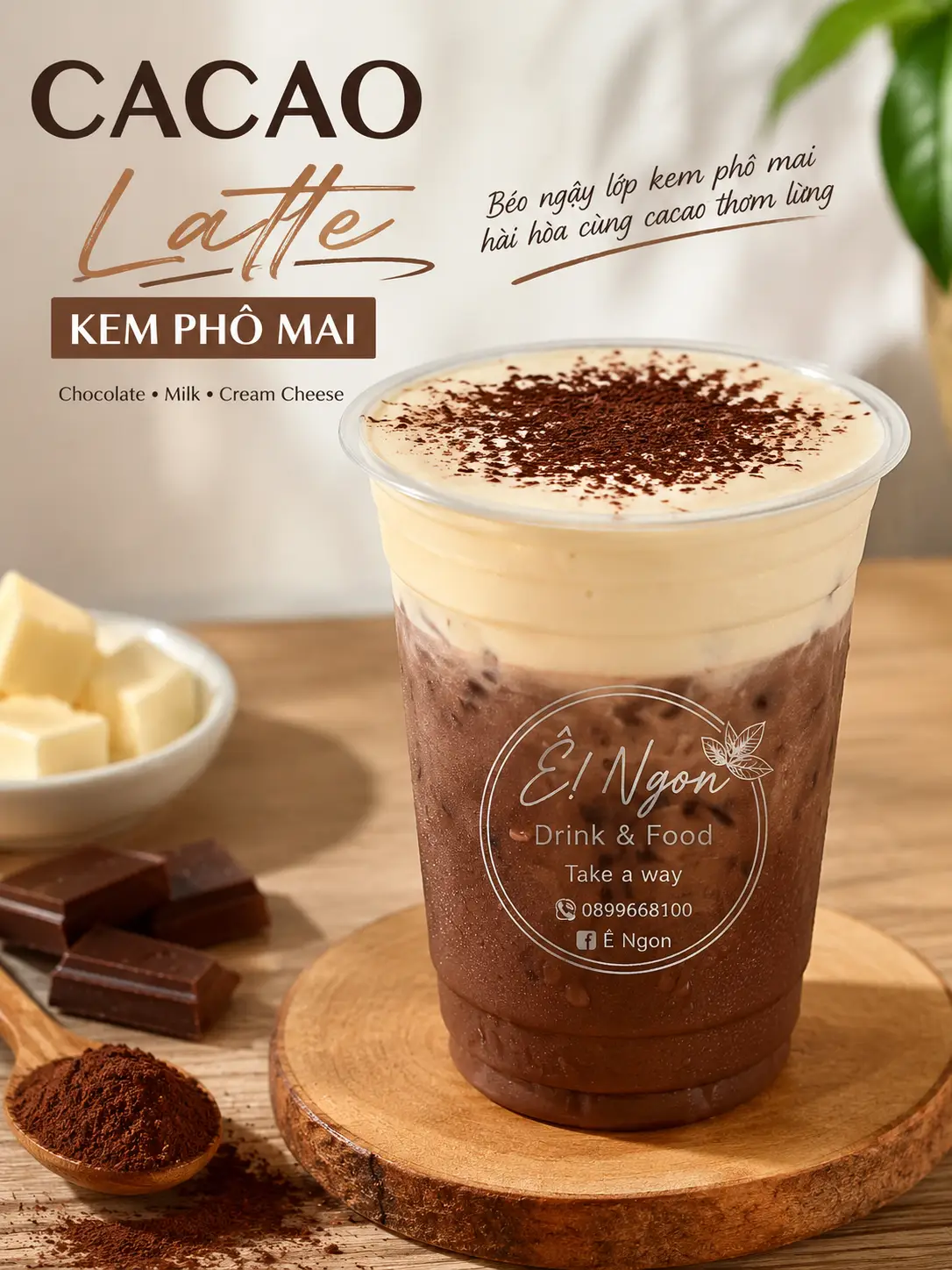 Hình ảnh Cacao Latte Kem Phô Mai 