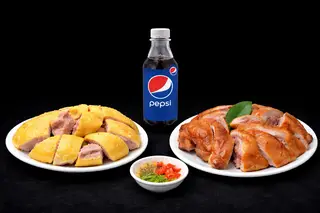Hình ảnh (SIZE NHỎ) 1/2 Con Gà Ủ Muối + 1/2 Con Gà Hun Khói + Free 1 nước ngọt