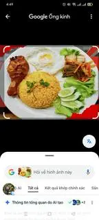 Hình ảnh cơm chiên gà trung+ trứng ốp la