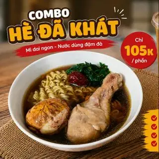 Hình ảnh Combo Hè đã khát: Mì Đùi +Trứng vịt lộn tần+Đồ uống 