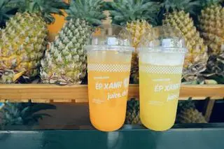 Hình ảnh Ép thơm - dưa hấu