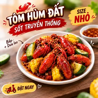 Hình ảnh Size Nhỏ - Tôm Hùm Đất Sốt Truyền Thống - Bắp Dưa Leo