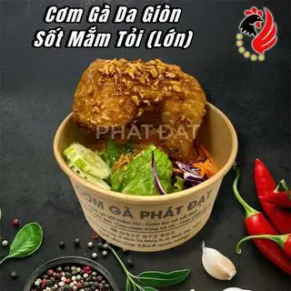 Hình ảnh Cơm Gà Da Giòn Sốt Mắm Tỏi (Lớn)