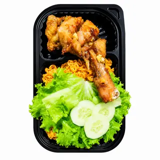 Hình ảnh Mì gà nhúng mắm tỏi