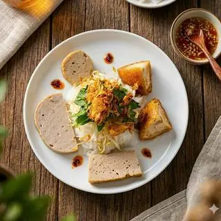 Hình ảnh Bánh ướt chả lụa - chả chiên - chả quế - bánh tôm