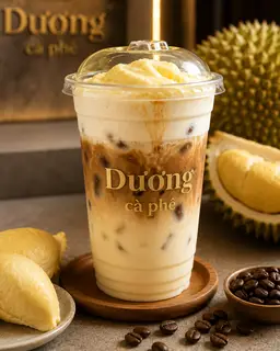 Hình ảnh Cà phê kem dẻo sầu riêng size M (530ml)