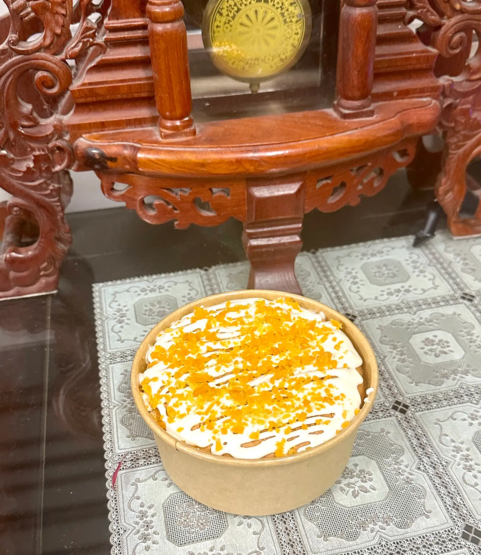 Hình ảnh Bánh bông lan trứng muối + sốt kem cheese