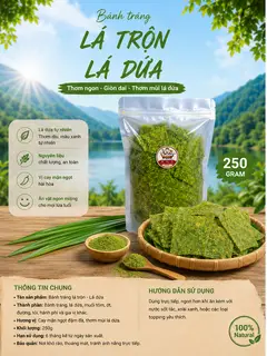 Hình ảnh 250gr Bánh Tráng Lá Trộn Lá Dứa Tuibao Food 