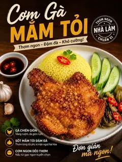 Hình ảnh CƠM GÀ SỐT BƠ TỎI
