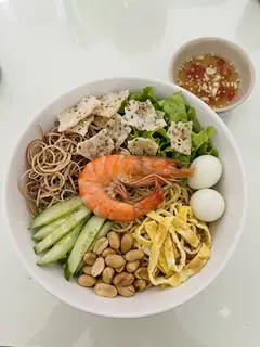 Hình ảnh Mì Mây trộn tôm (mì sợi trứng)