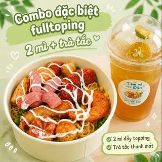 Hình ảnh Combo mì trộn đặc biệt full topping 2 mì - trà tắc hoa nhài