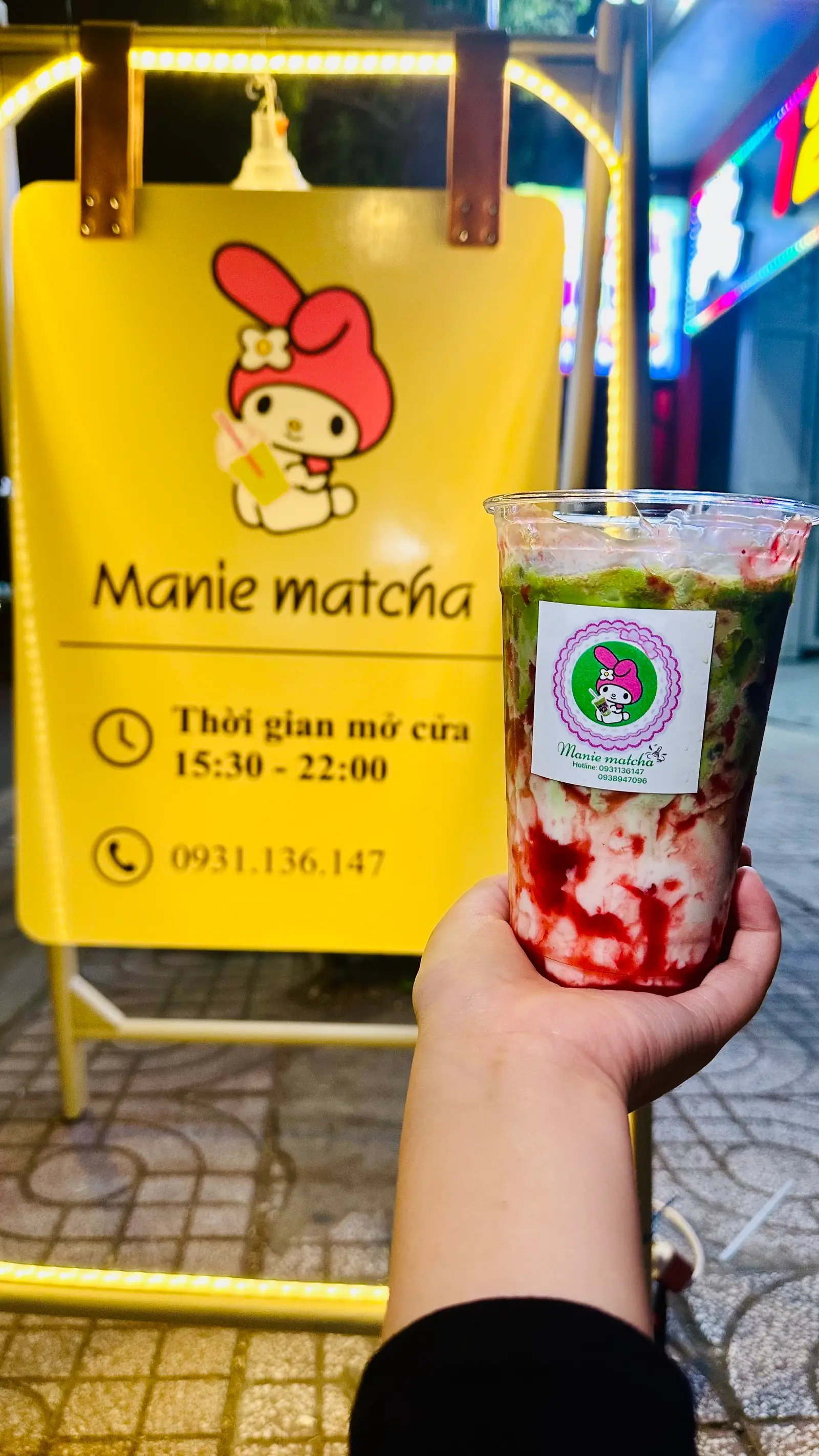 Hình ảnh Matcha latte dâu