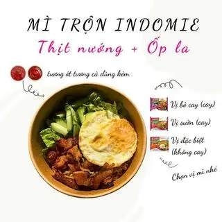 Hình ảnh Mì trộn Indomie Thịt Nướng Ốp La