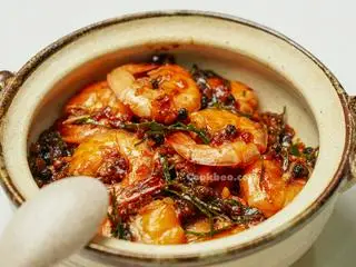 Hình ảnh cháo trắng tôm rim