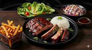 Hình ảnh Cơm Sườn Nướng Sốt BBQ