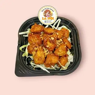 Hình ảnh gà viên sốt mắm tỏi