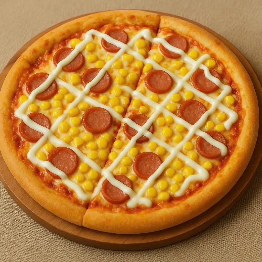 Hình ảnh pizza xúc xích bắp.