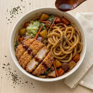 Hình ảnh Udon Teriyaki Tonkatsu (Mì udon thịt heo chiên xù sốt teriyaki)