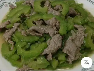 Hình ảnh cơm khổ qua xào bò 