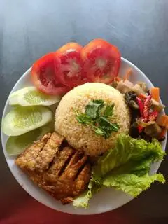 Hình ảnh cơm chiên gà ức nhỏ 